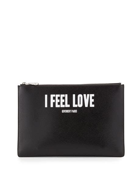 givenchy clutch i feel love|Givenchy Iconic Prints I Feel Love Medium Pouch Bag, Black.